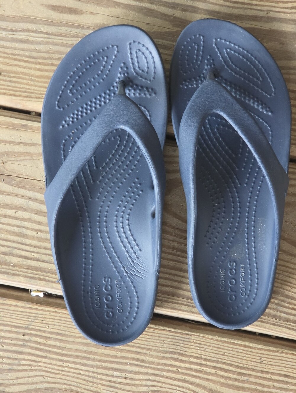 Crocs Women's Kadee II Flip Flops - Navy Blue (Size 6)